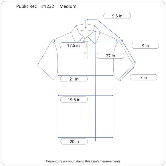 Public Rec Pima Cotton Polo Shirt Men’s Medium Blue Stretch Casual Soft Logo - Picture 11 of 11